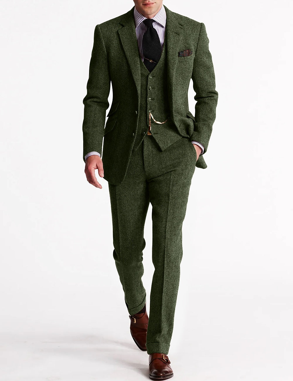 Elegantes 3-teiliges Herrenset mit klassischem Blazer, Weste und Hose für zeitlosen Stil | Stijn