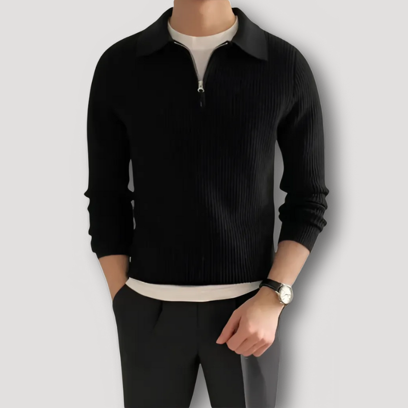 Retro-inspirierter Pullover mit halbem Reißverschluss für Männer mit zeitlosem Stil und Komfort | Zari