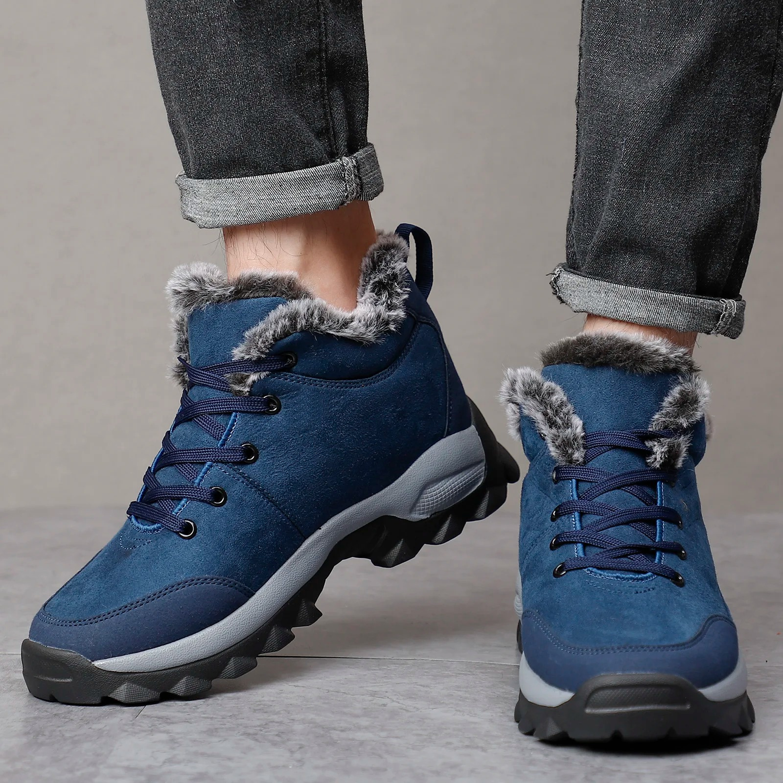 Warme Winterstiefel mit Fleecefutter und rutschfester Sohle für Herren | Jay