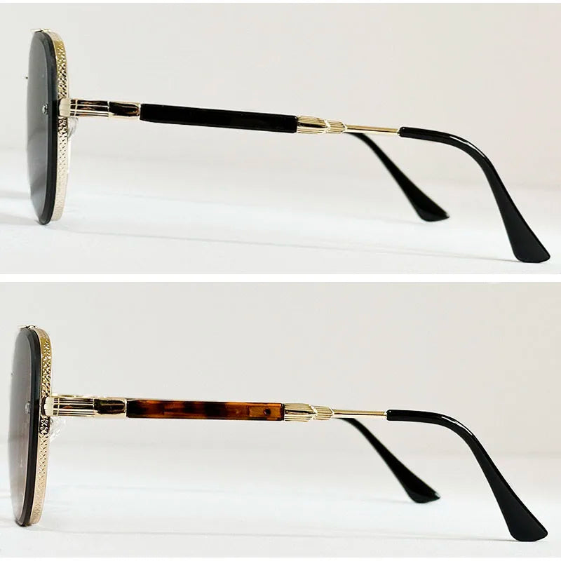 Herren-Sonnenbrille | Ovales Vintage-Design | Polarisierte Gläser & UV400 | Edelstahlrahmen