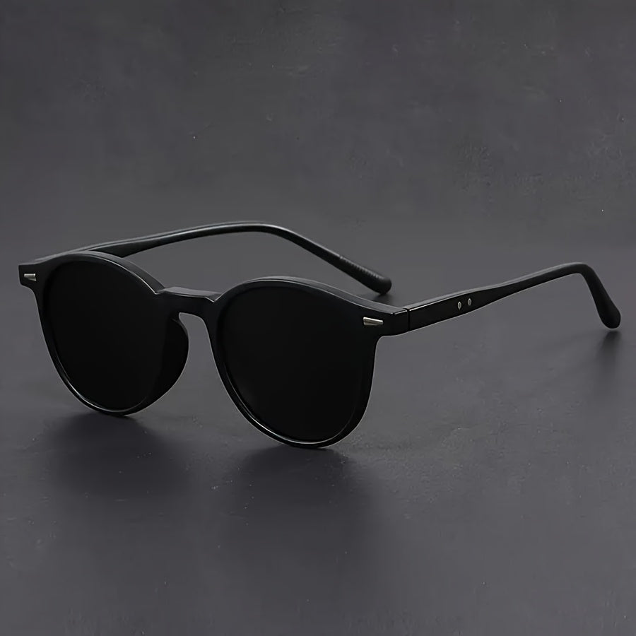 Herren-Sonnenbrille | Leichtes rundes Gestell | Retro-Schildpatt-Design | Streetstyle & Casual