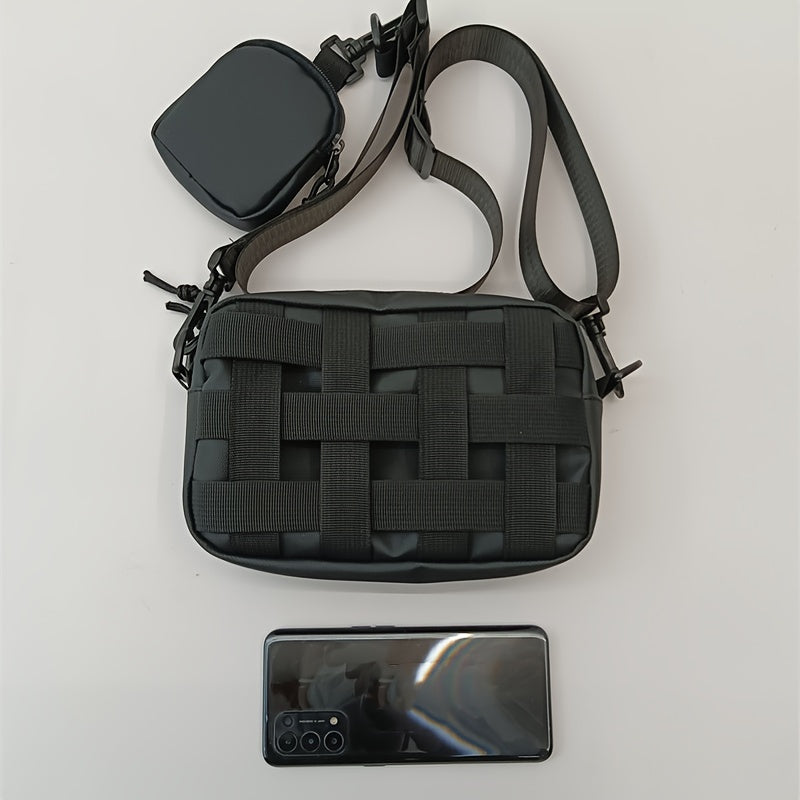 Herren-Umhängetasche | Kompakte Crossbody- & Handytasche | Leicht und reisefähig | Schwarz