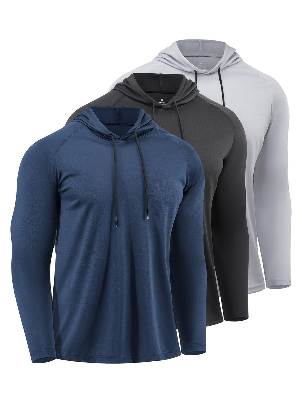 Herren-Kapuzenpullover (3er-Pack) | Schnell trocknend & atmungsaktiv | Sportlicher Stil mit Kapuze | Polyester