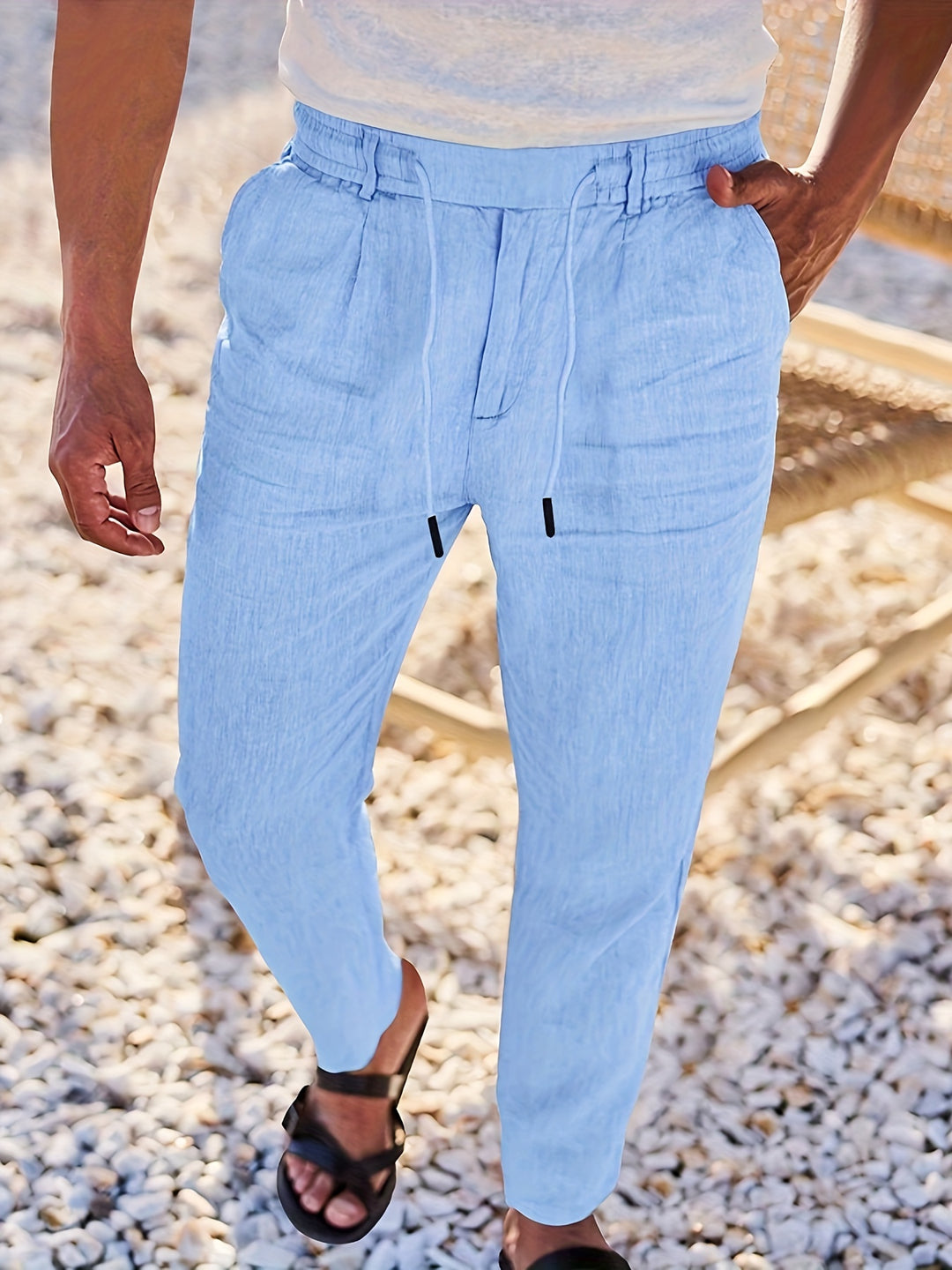 Raffinierte Slim-Fit Herrenhose mit verstellbarem Bund mit Kordelzug für ultimativen Komfort | Gijs