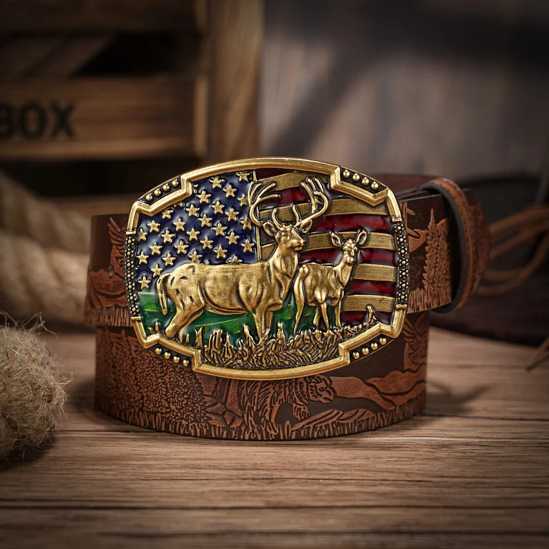 Herrengürtel | Western Style | Veganes Leder & robuste Schnalle | Vielseitiges Design