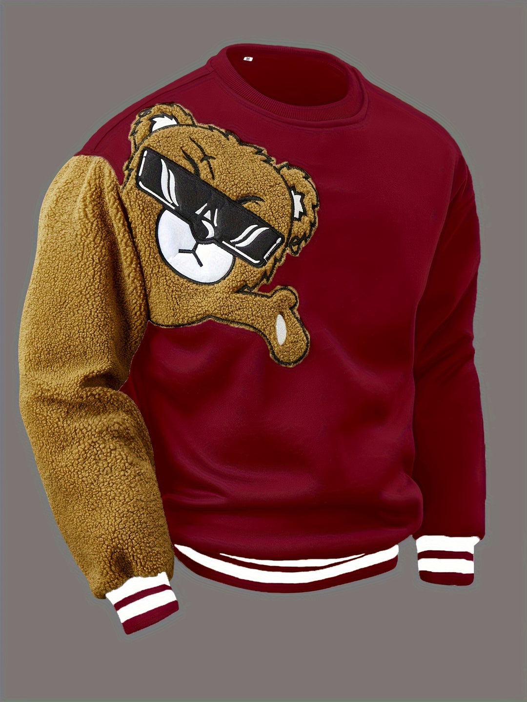 Herren Pullover | Teddybär Design | Lose Passform | Rundhalsausschnitt & lange Ärmel