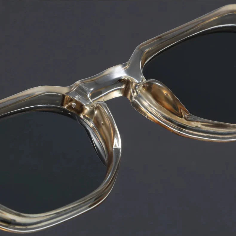 Herren-Sonnenbrille | Dicke rechteckige Form | Handgefertigtes Acetat | UV400 & verstärkte Scharniere
