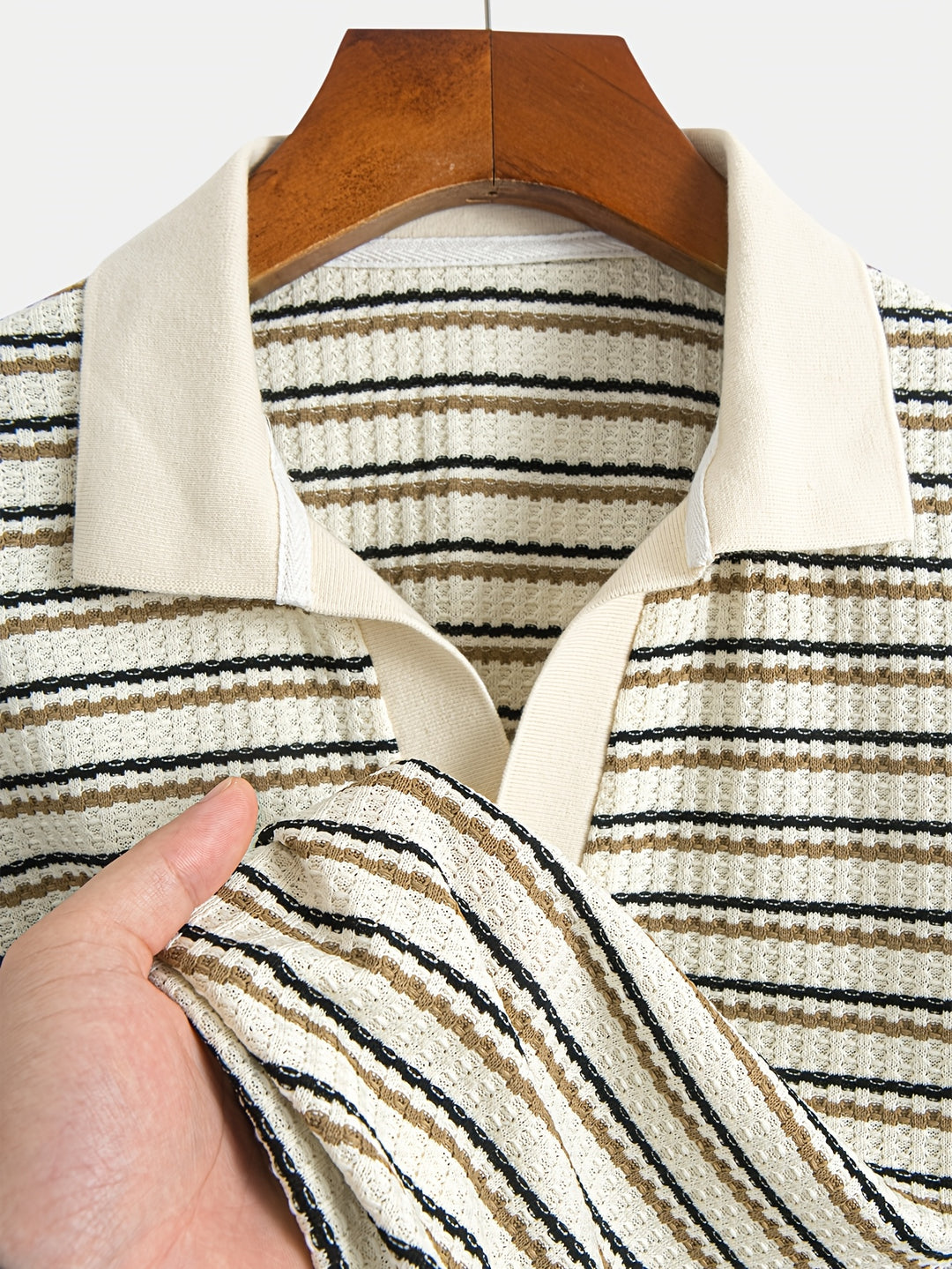 Herren-Poloshirt | Gestreiftes Strickhemd | Bequem & Atmungsaktiv | Sommer