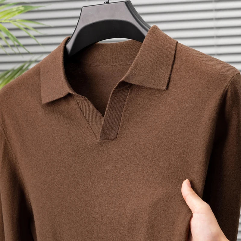 Hochwertiges, luxuriöses Herren-Poloshirt aus Wolle für vielseitige Eleganz und zeitlosen Stil | Beau