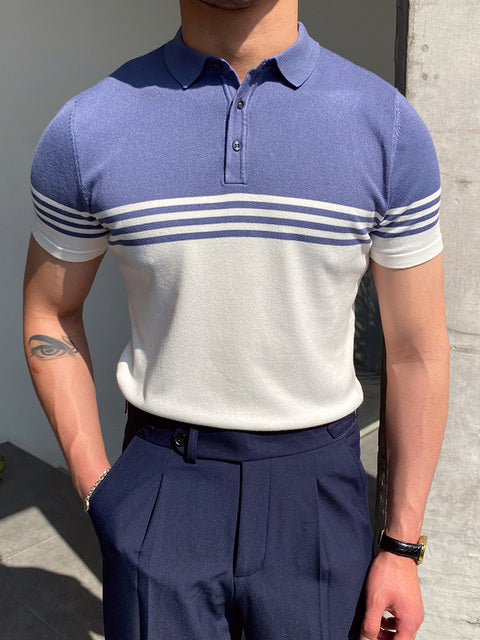 Herren-Polo | Kurzarm | Patchwork-Design | Lässiger Sommer-Stil