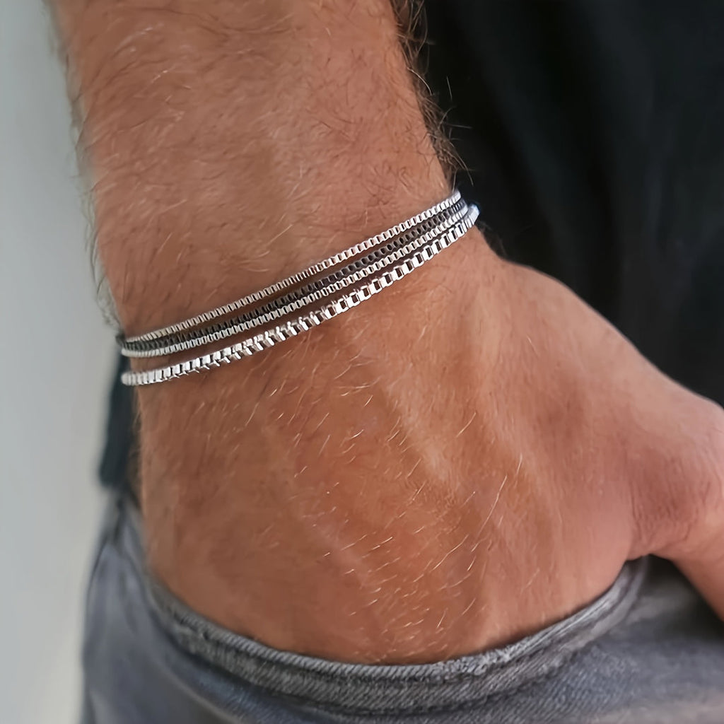 Herrenarmband-Set | 4-teilig aus Edelstahl | Vintage & Tough
