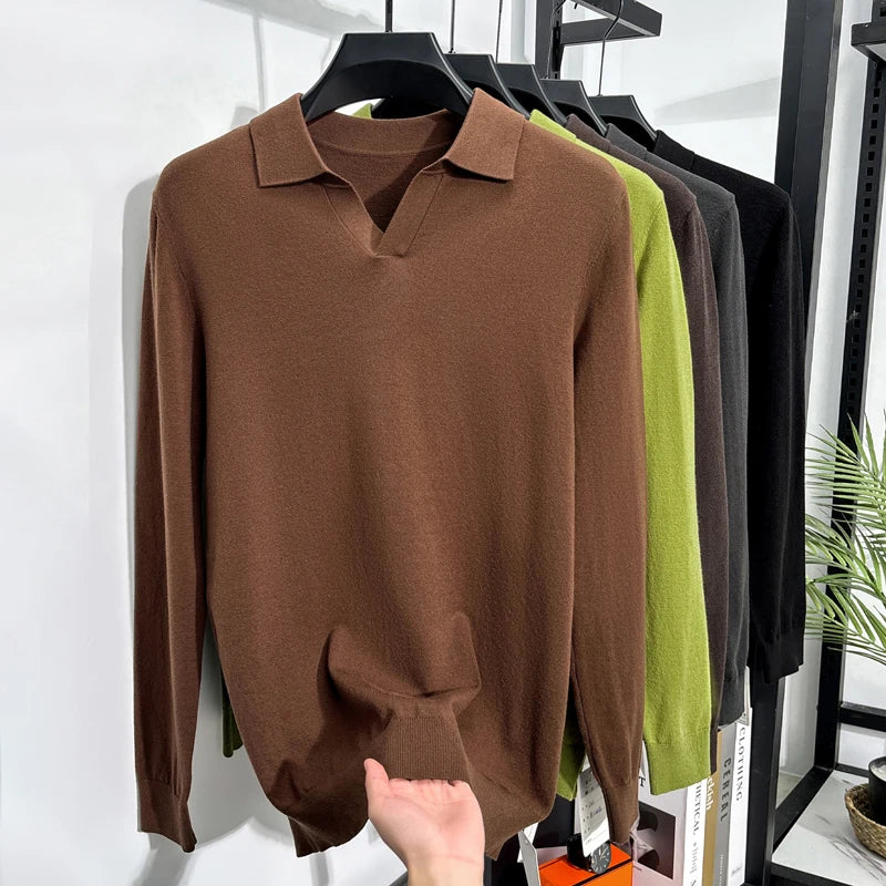 Hochwertiges, luxuriöses Herren-Poloshirt aus Wolle für vielseitige Eleganz und zeitlosen Stil | Beau