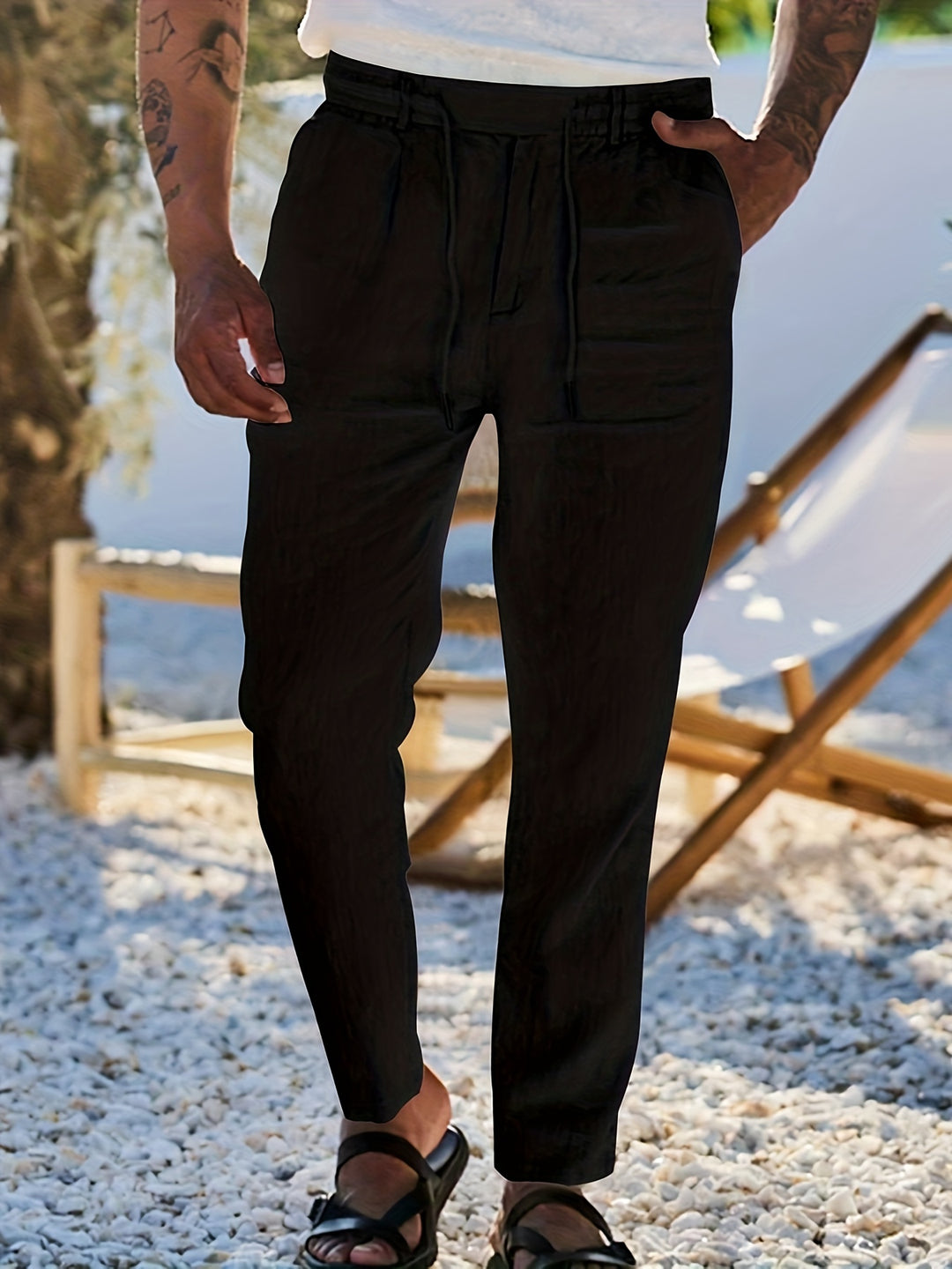 Raffinierte Slim-Fit Herrenhose mit verstellbarem Bund mit Kordelzug für ultimativen Komfort | Gijs