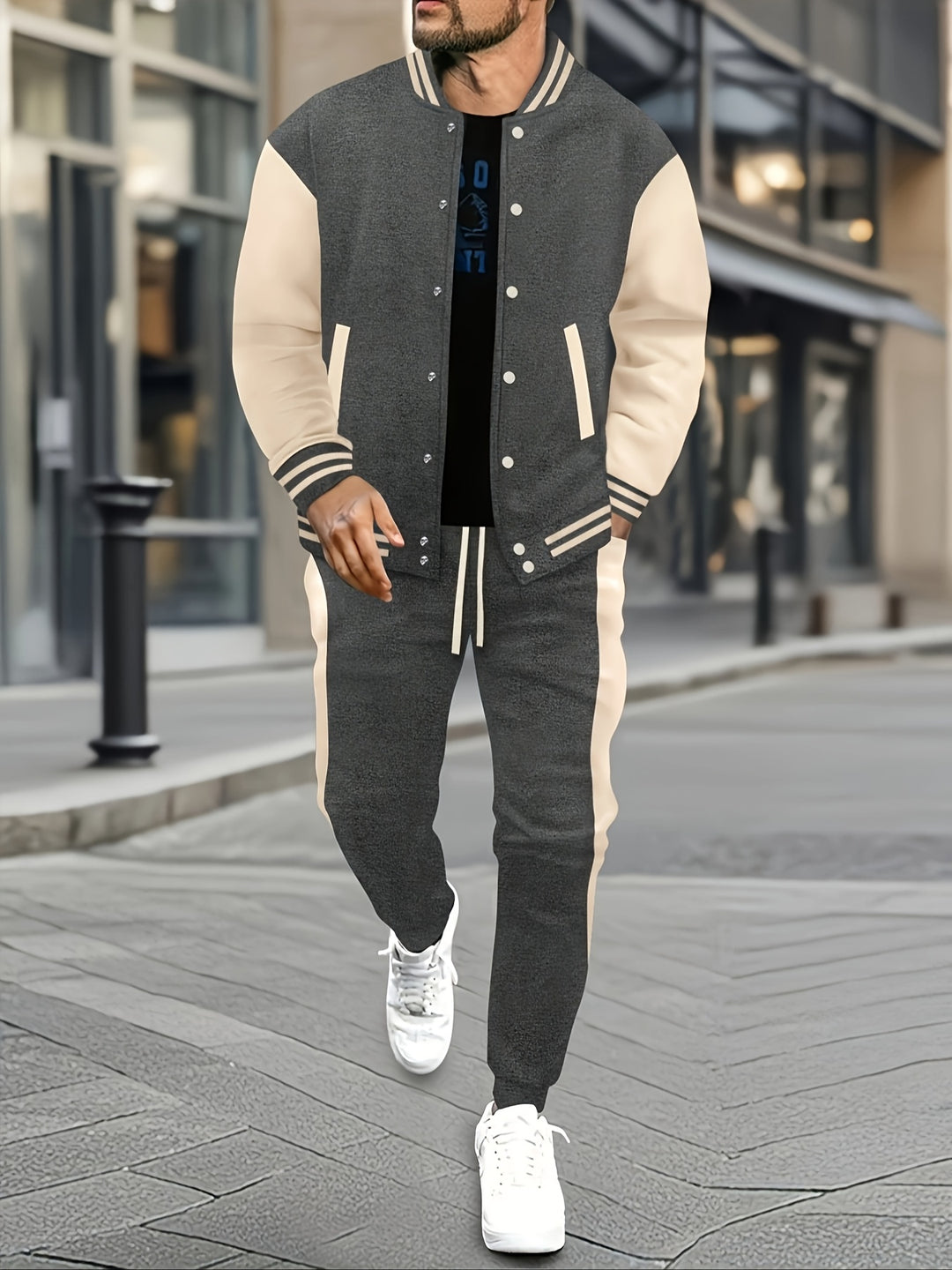 Trendy Baseball Jacke & Hose | Sportlich & vielseitig | Herrenset