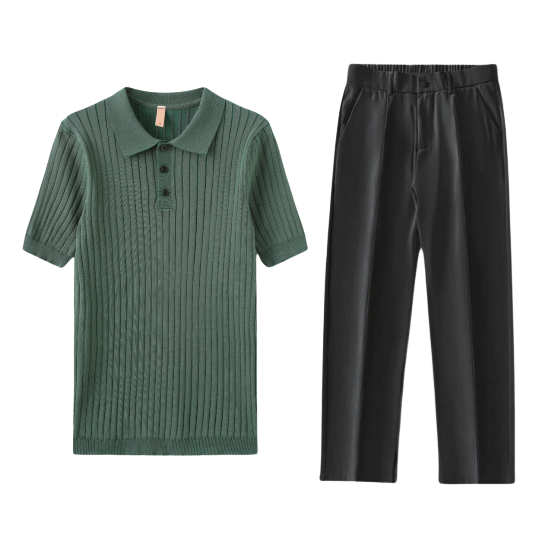 Herrenset aus Polo & Hose | 100% Baumwolle | Zeitlos & lässig mit einzigartigem Designn Outfit