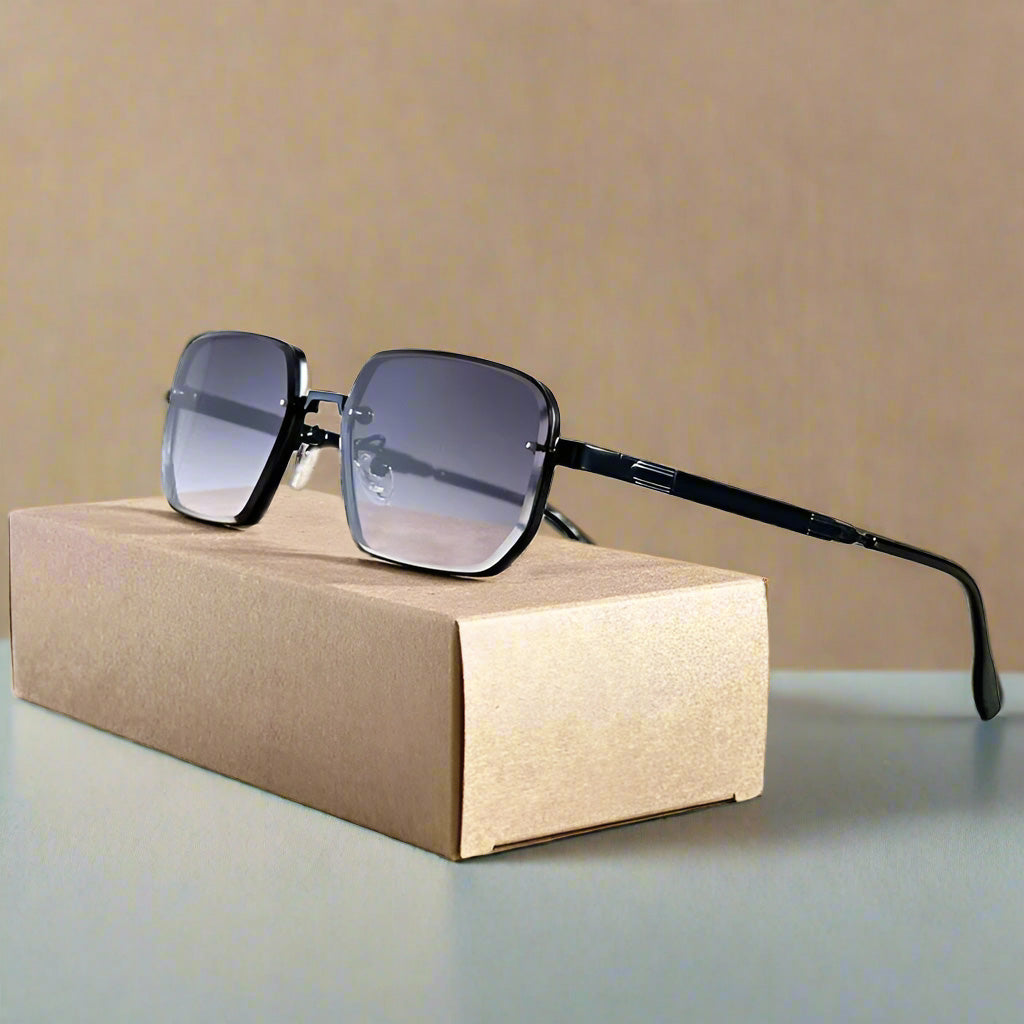 Sonnenbrille | Elegantes quadratisches Design | UV400 & Antireflexion | Metallrahmen