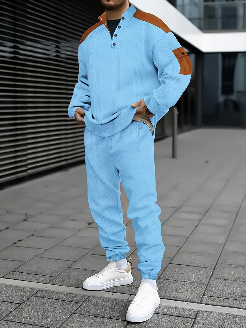 Herrenanzug | Trendy & Vielseitig | Colorblock Design & Atmungsaktiv | Sportliche Passform