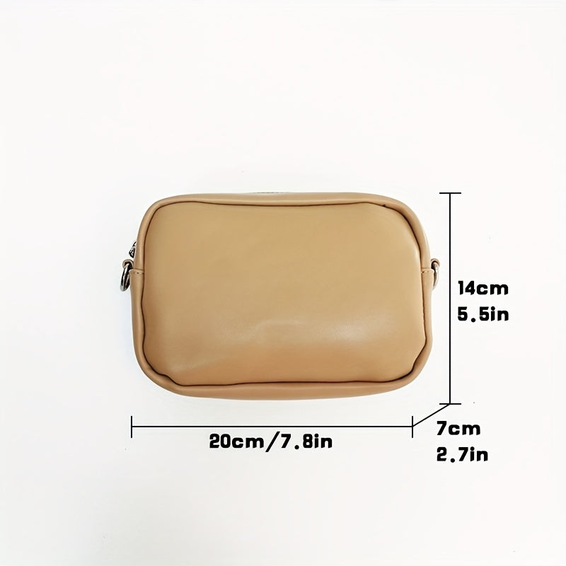 Herren-Crossbody-Tasche | Quadratisches Design mit Geldbörse | Lässig & verstellbar | PU-Leder - Schwarz