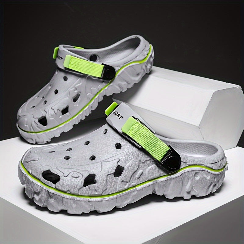 Herren-Hausschuhe | Atmungsaktiv & Leichtgewichtig | Weiche Sohle & Loch-Design | Rutschfeste Strandschuhe