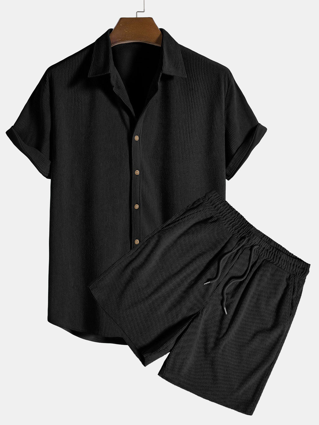 Herren-Sommer-Set | Kurzarm-Shirt & Shorts | Atmungsaktiv & leicht | Polyester