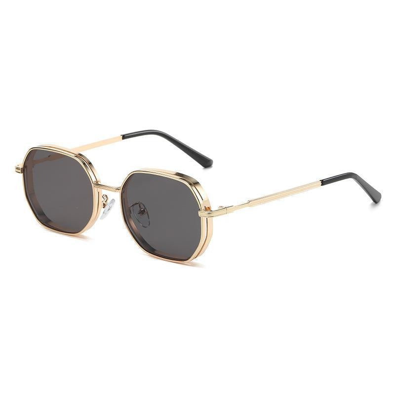 Herren Sonnenbrille | Sechseckiger Metallrahmen | Punk Style | Vintage & Einzigartig