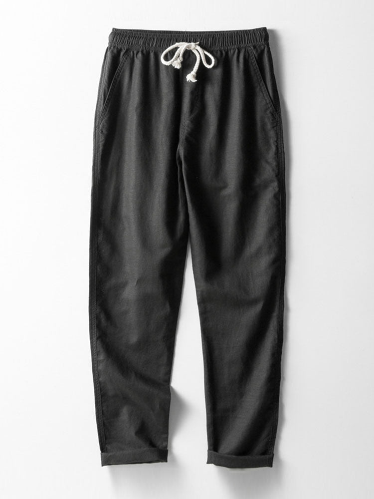 Herren-Set | Kurzarm-Shirt & Hose | Atmungsaktiv & lässig | Leinenmischung & Baumwolle