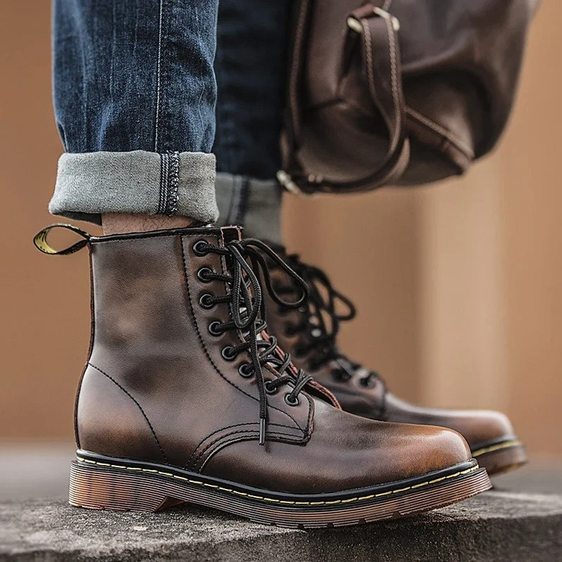 Strapazierfähiger Winterstiefel aus Leder zum Schnüren für Männer mit rutschfester Sohle und klassischer Eleganz | Jari