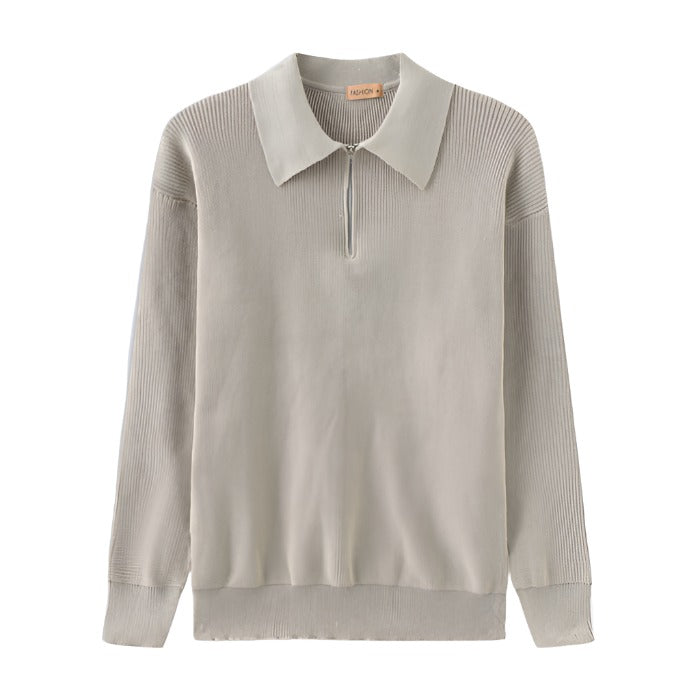 Eleganter Half-Zip-Winterpullover für Männer mit raffiniertem Stil und zeitloser Wärme | Ezra