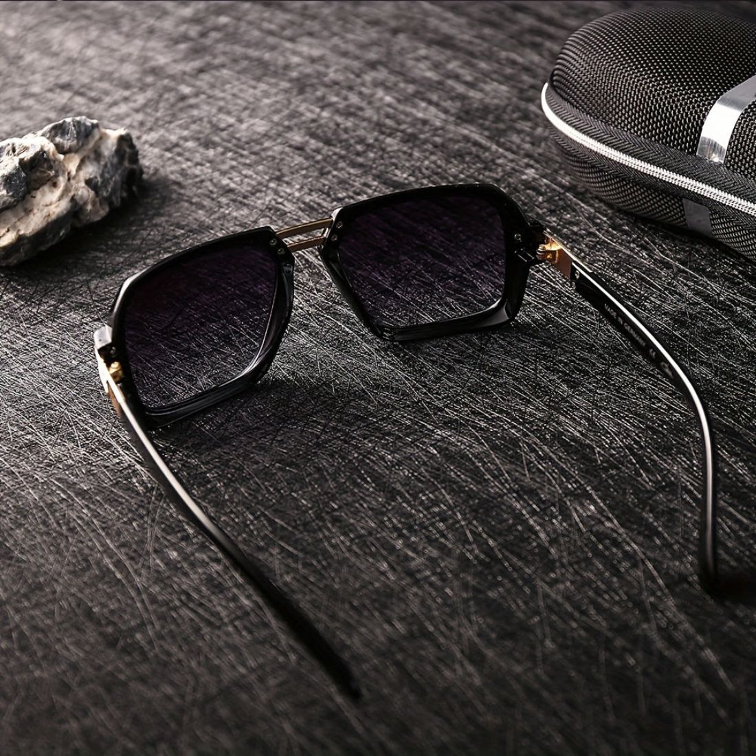 Herren Steampunk-Sonnenbrille | Quadratischer Rahmen | Stilvoll & staubdicht