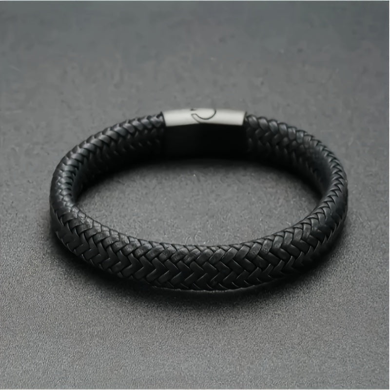 Herrenarmband | Vintage gewebtes Kunstleder | Magnetverschluss & Stylish