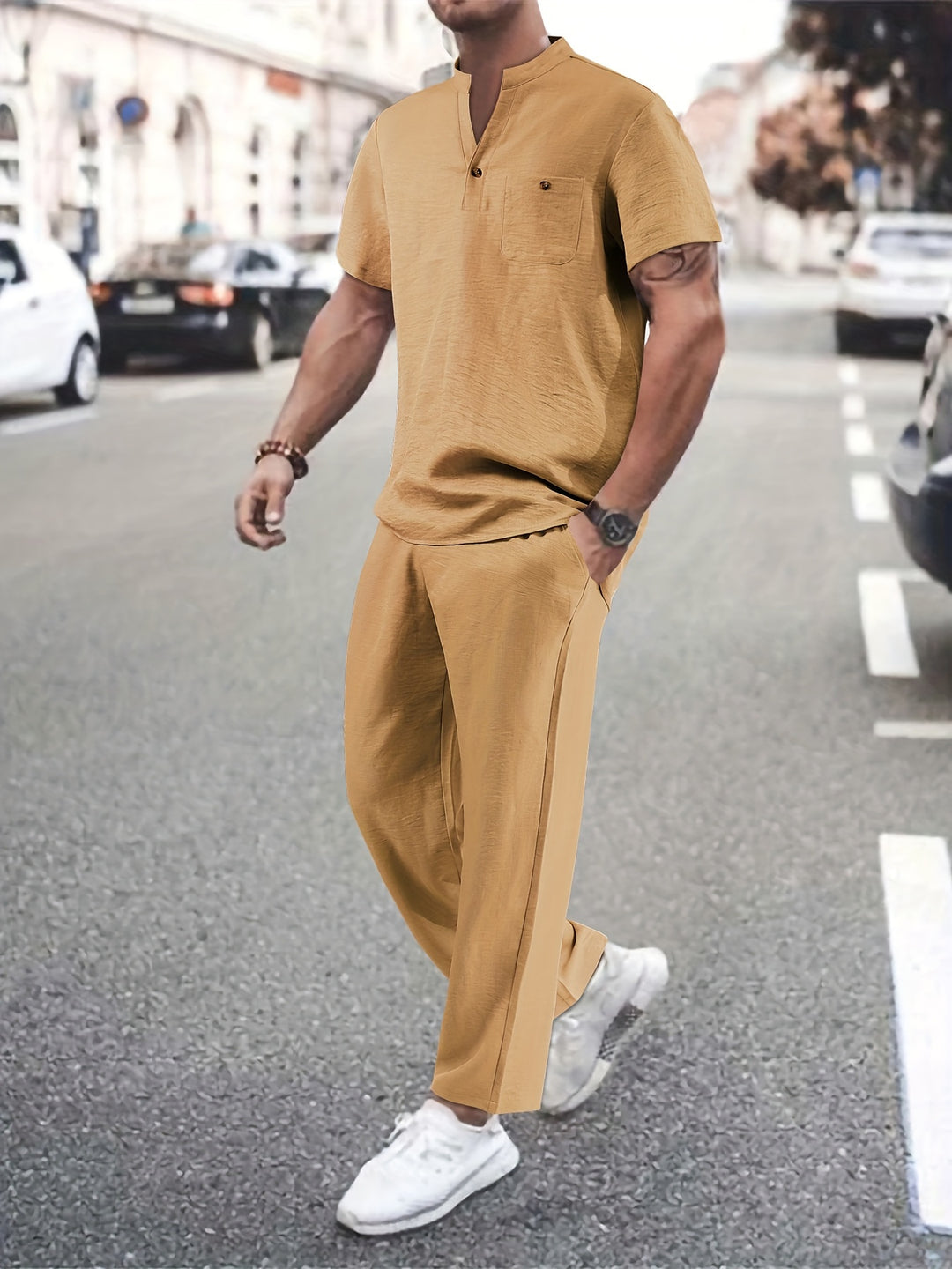Atmungsaktives Hemd & lockere Hose | Stylisch & Bequem | Herren-Set