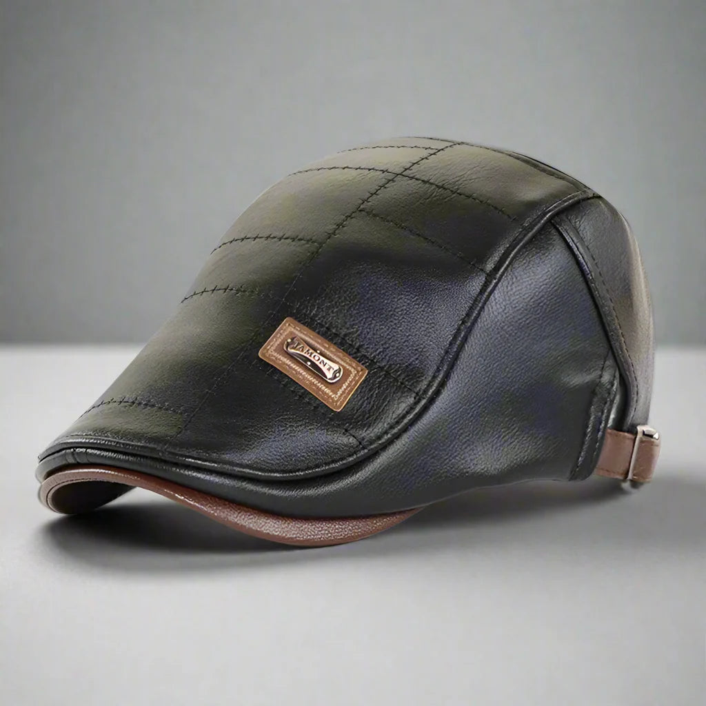 Herren Barret | Retro Leder Look | Winddicht & Verstellbar | Warmer Winter Style