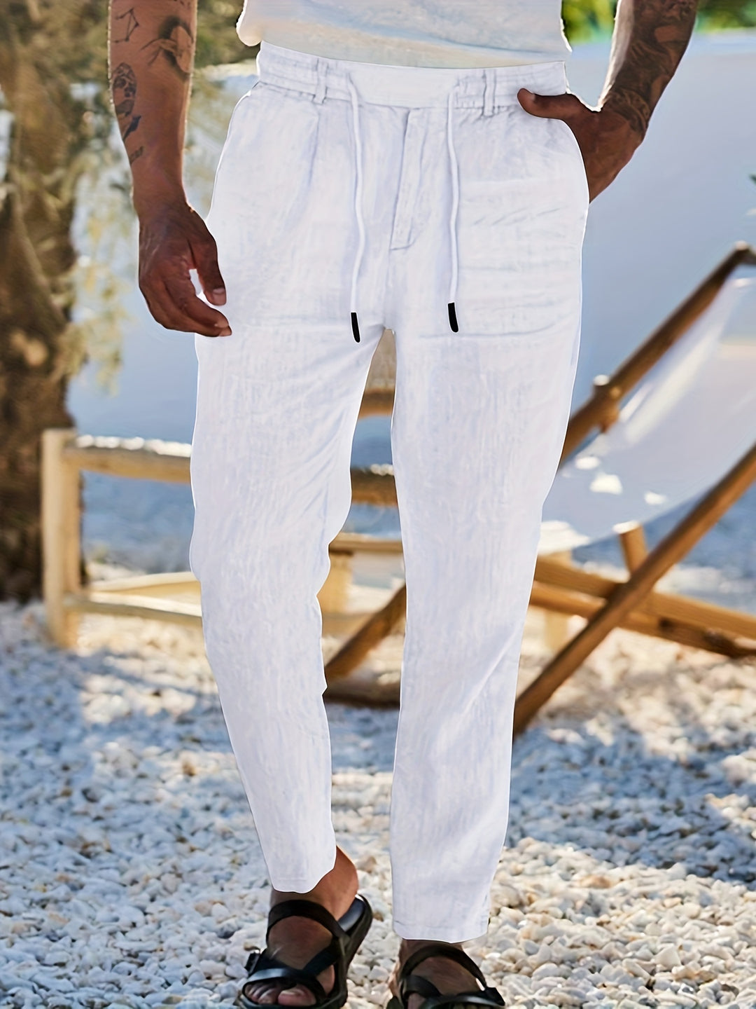 Raffinierte Slim-Fit Herrenhose mit verstellbarem Bund mit Kordelzug für ultimativen Komfort | Gijs