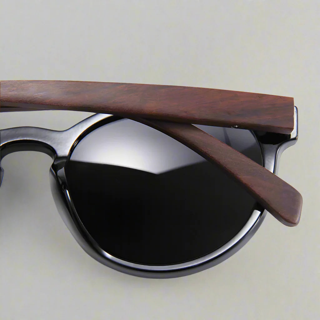 Herren-Sonnenbrille | Polarisiert & UV400 | Bambusbeine & Vintage-Design | Federscharniere