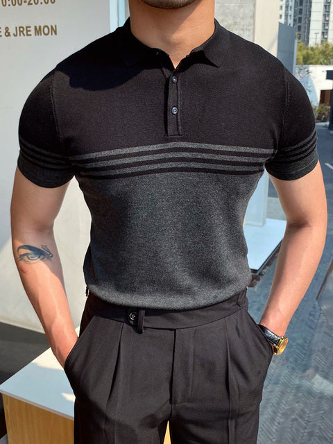 Herren-Polo | Kurzarm | Patchwork-Design | Lässiger Sommer-Stil