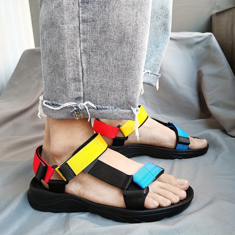 Herrensandalen | Offene Nase & Klettverschluss | Rutschfest & Leichtgewicht | Outdoor Summer Style