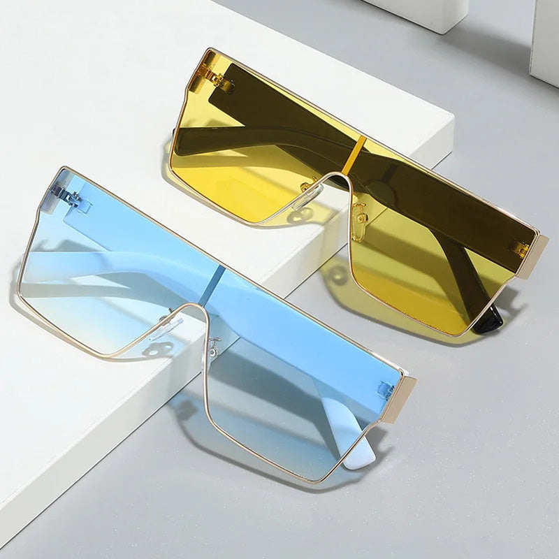 Herren-Sonnenbrille | Übergroßes Schild-Design | UV400 & Kratzfest | Leicht & Stabil