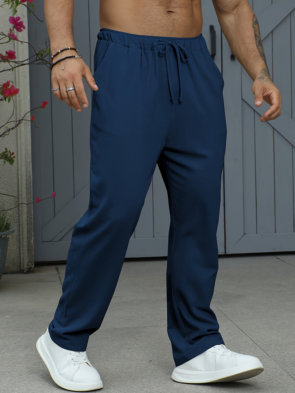 Herren-Sweatpants | Leichtes Leinen-Baumwollgewebe | Atmungsaktiv & Bequem