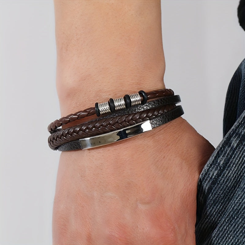 Herrenarmband | Vintage Handwoven | Mehrlagig & Magnetverschluss