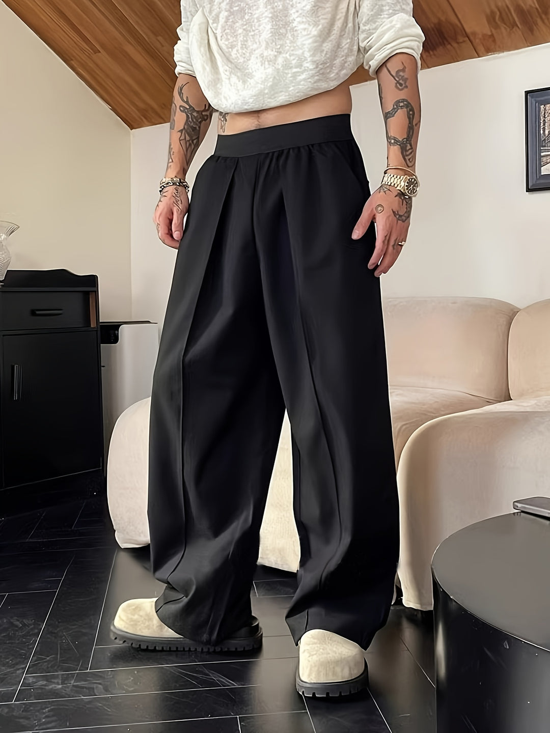 Trendige und bequeme weite Hose für Herren mit lässiger Passform und stylischem Look | Fedde