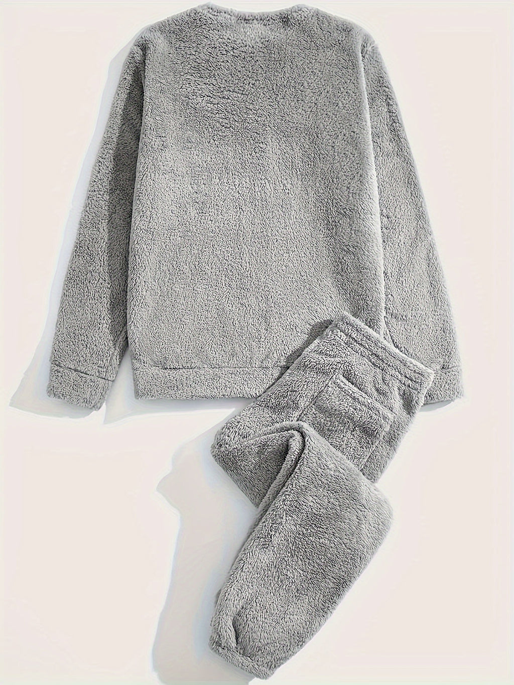 Herren-Winter-Set | Plüsch-Sweatshirt & Kordelzug-Hose | Warm & bequem