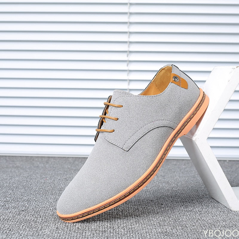 Herren-Oxford-Schuhe | Wildlederoptik | Stilvoll & bequem | Schnürung & griffige Sohle