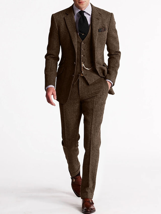Elegantes 3-teiliges Herrenset mit klassischem Blazer, Weste und Hose für zeitlosen Stil | Stijn