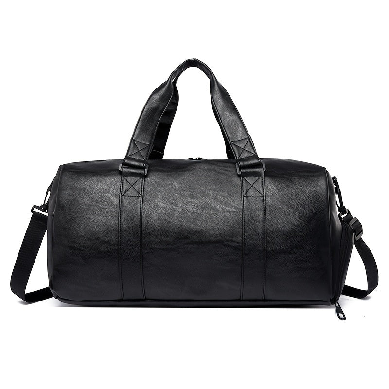 Reisetasche für Männer | Vintage-Stil | Teleskopgriff & Umhängeriemen | Schwarz