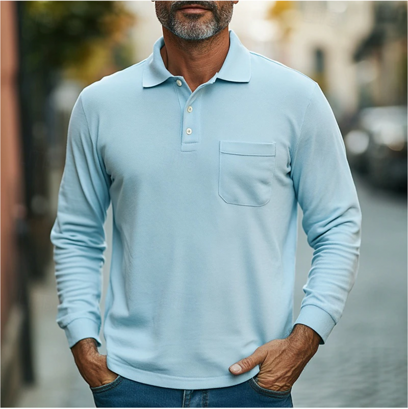 Modernes und bequemes Herren-Langarm-Poloshirt mit klassischem Design | Max