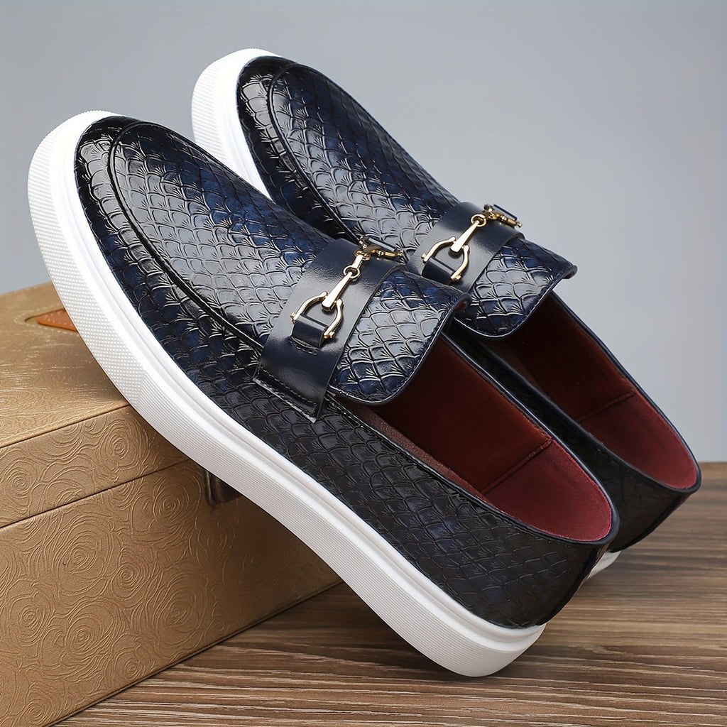 Herren Loafers | Geprägtes Leder | Slip-On mit Schnalle | Casual & Outdoor