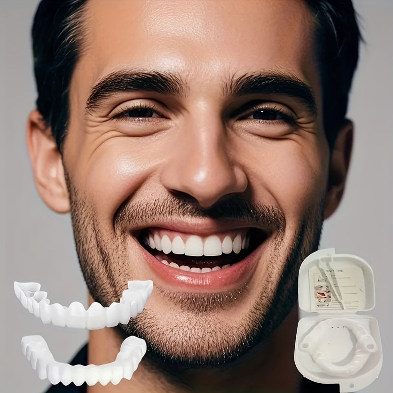 4-teiliges Dental-Set | Flexibler Einweg-Zahnersatz | Inklusive Aufbewahrungsbox