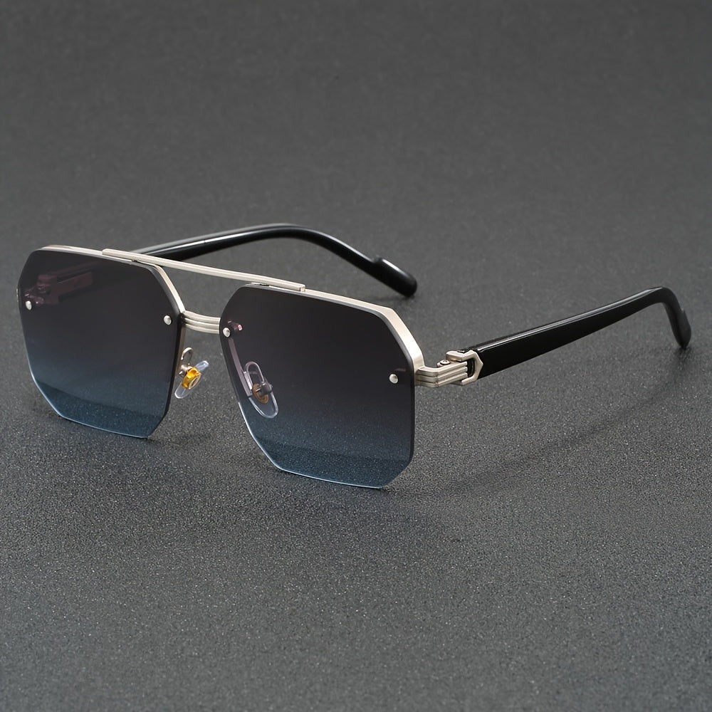 Halbumrandete Brille | Stilvoll & leicht | Zinklegierung & PC-Glas