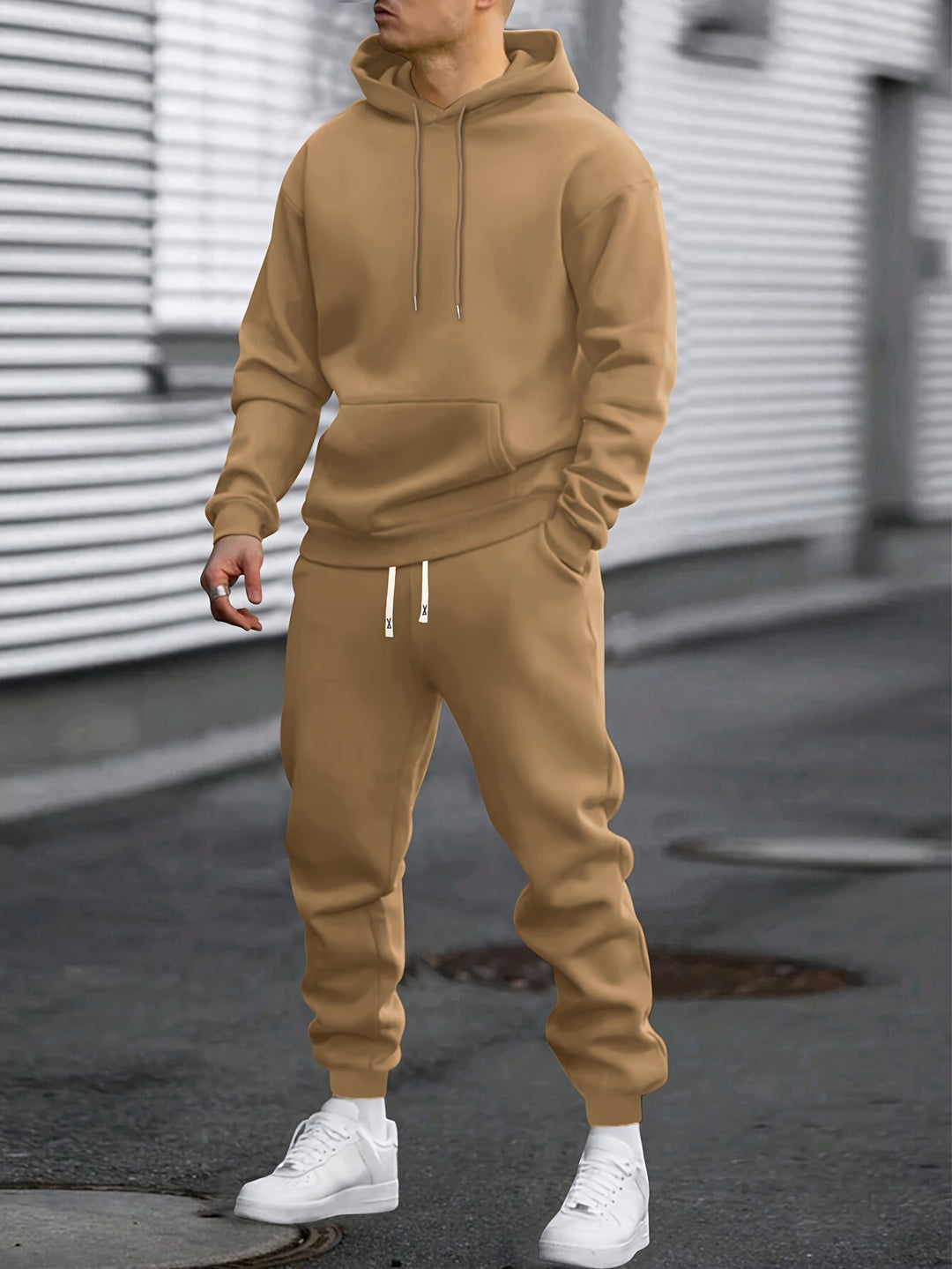 Herren-Sport-Set | Kapuzenpulli & Sweatpants | Bequem & atmungsaktiv | Frühling & Herbst