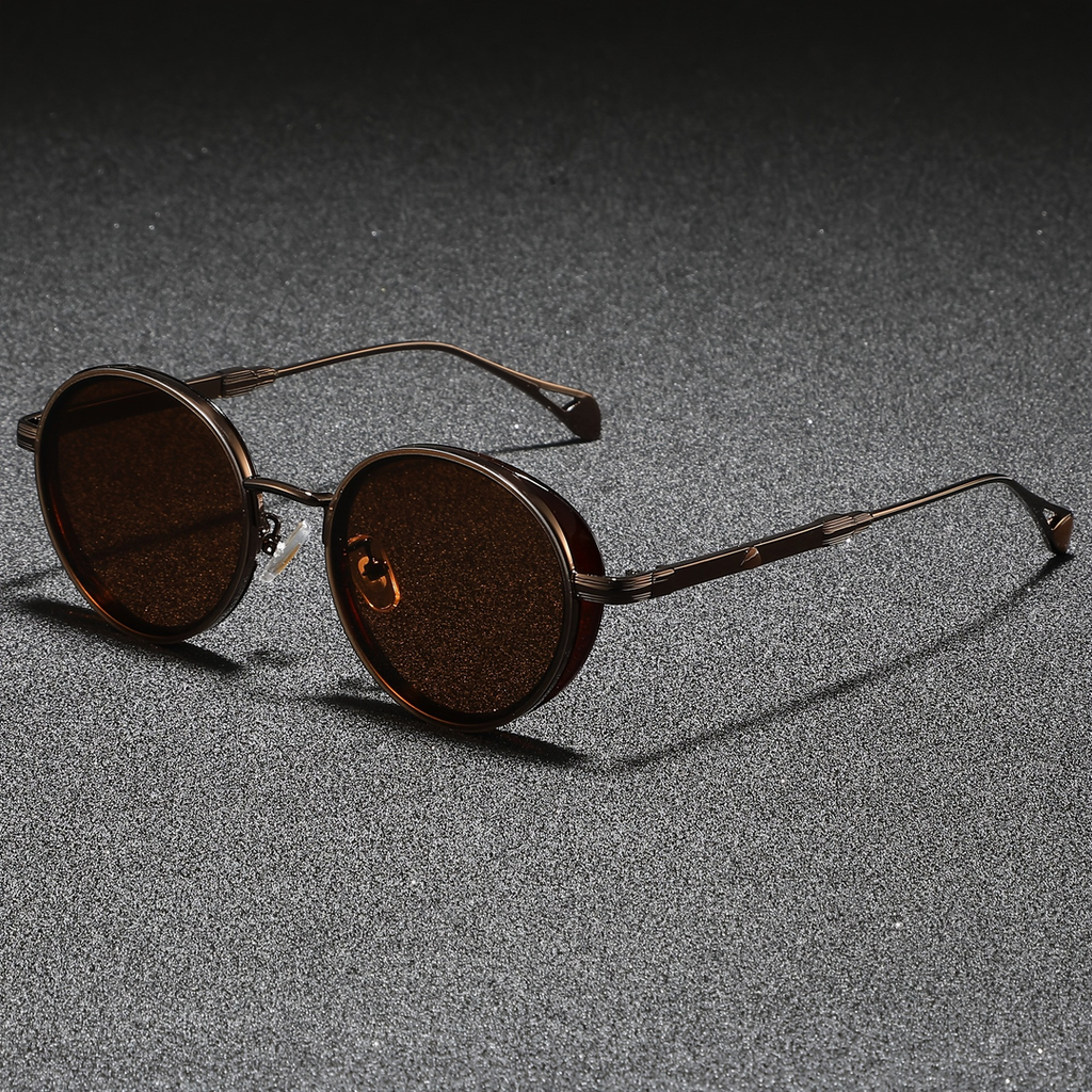 Herrensonnenbrille | Runde Form | 100% UV-Schutz | Zeitloses Design